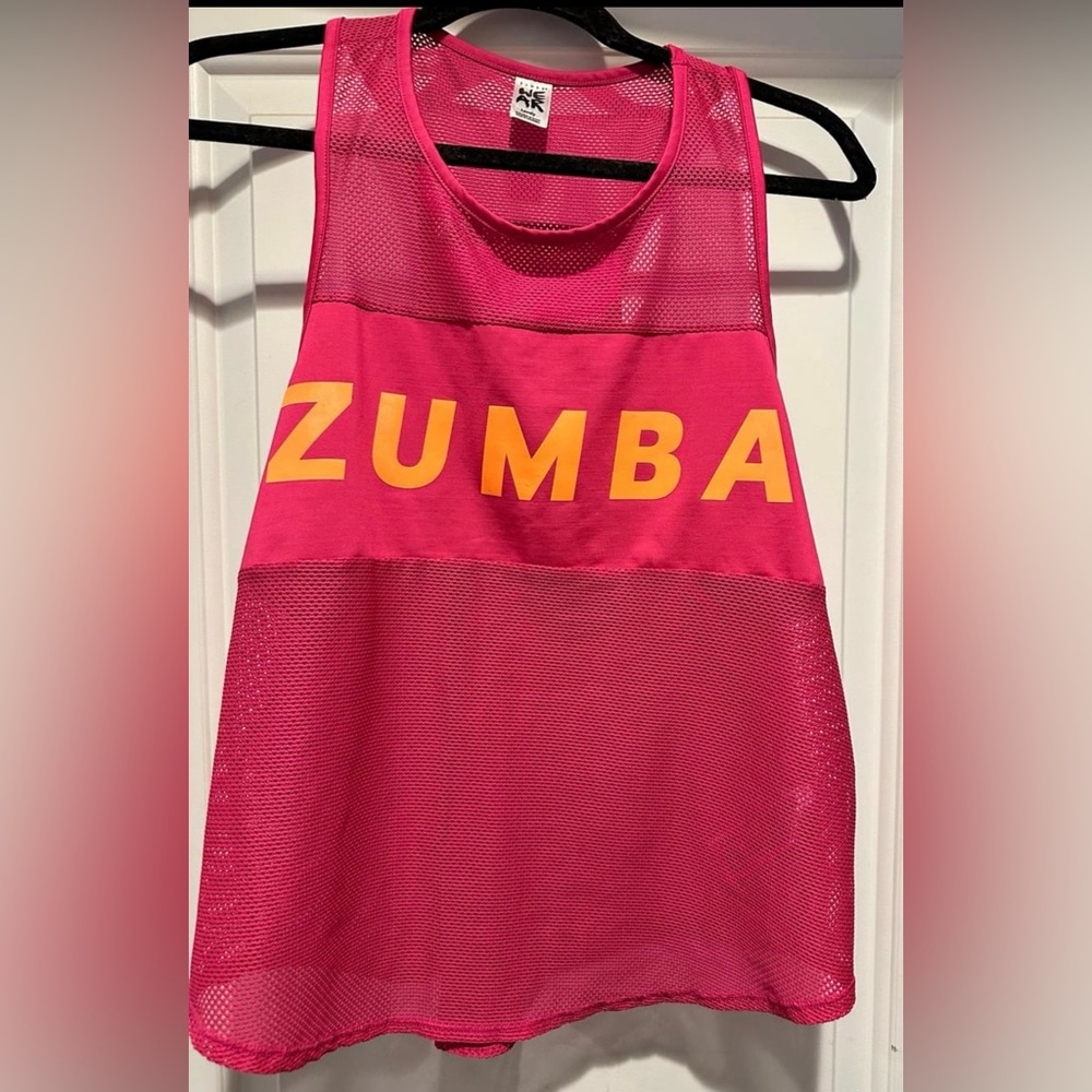 Zumba Pink Mesh Tank Size L